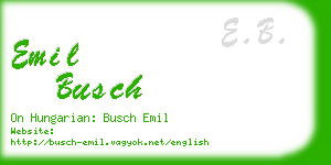 emil busch business card